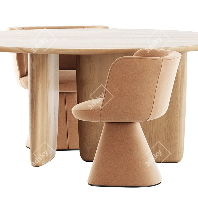 Sleek Modern Chairs & Table 3D model image 3