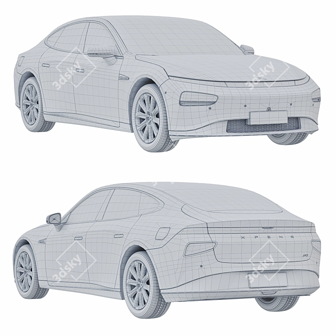  Xpeng P7 3D Model Archive 3D model image 3