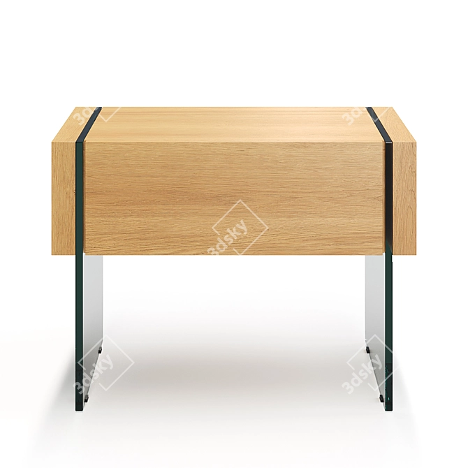 Cosmo Somerset Nightstand with Glass Legs 3D model image 2
