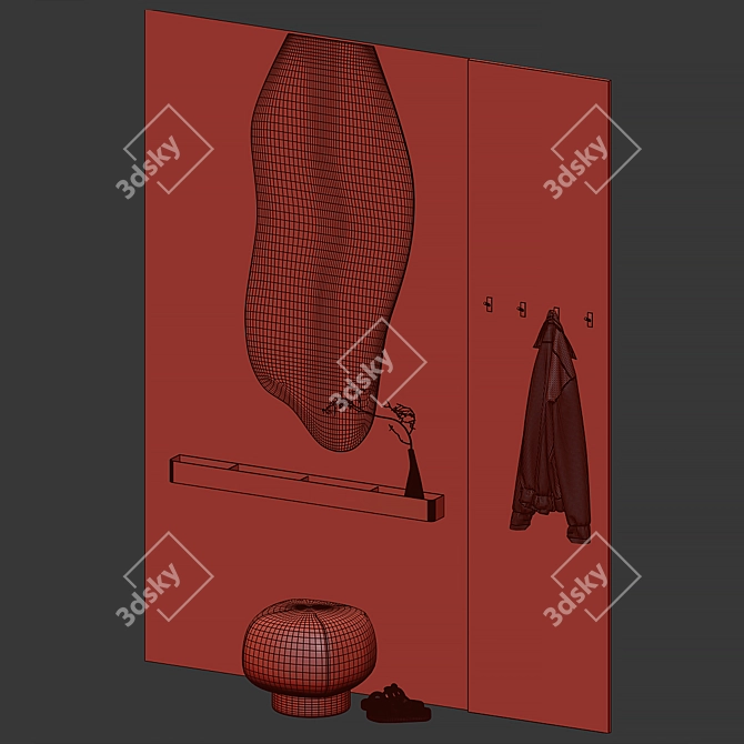 Modern Minimalist Hallway Set 3D model image 3