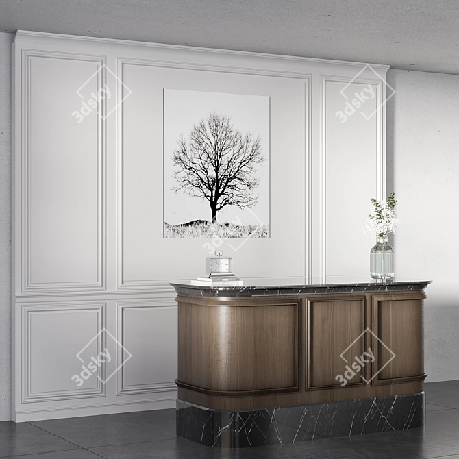 Modern Reception Desk 3D Model 3D model image 2