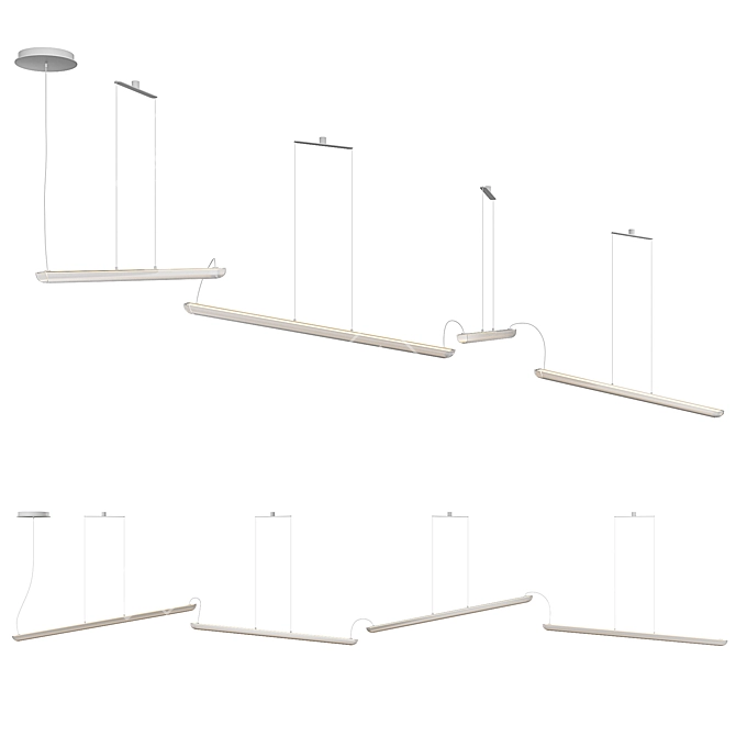 Aurora Soft Linear Pendant Light 3D model image 1