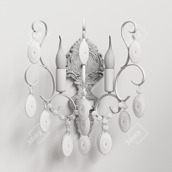 Crystal Effect Chandelier lamella 3D model image 4