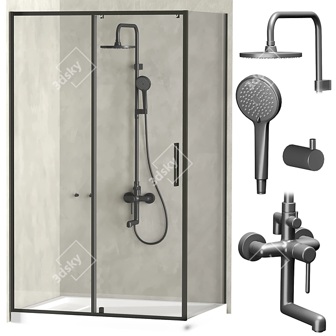 Modern Shower Enclosure System Iddis 3D model image 1