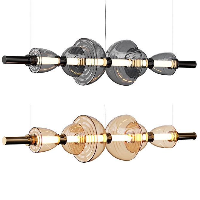 Aurora Luminosity Pendant Light Luxe 3D model image 1