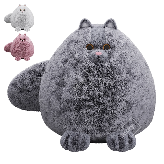 Fluffy Cat Beliash Toy, 50cm 3D model image 1