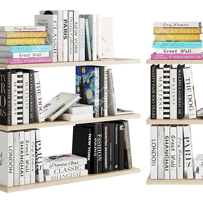 Decorative Bookshelf Display Books 3D model image 3