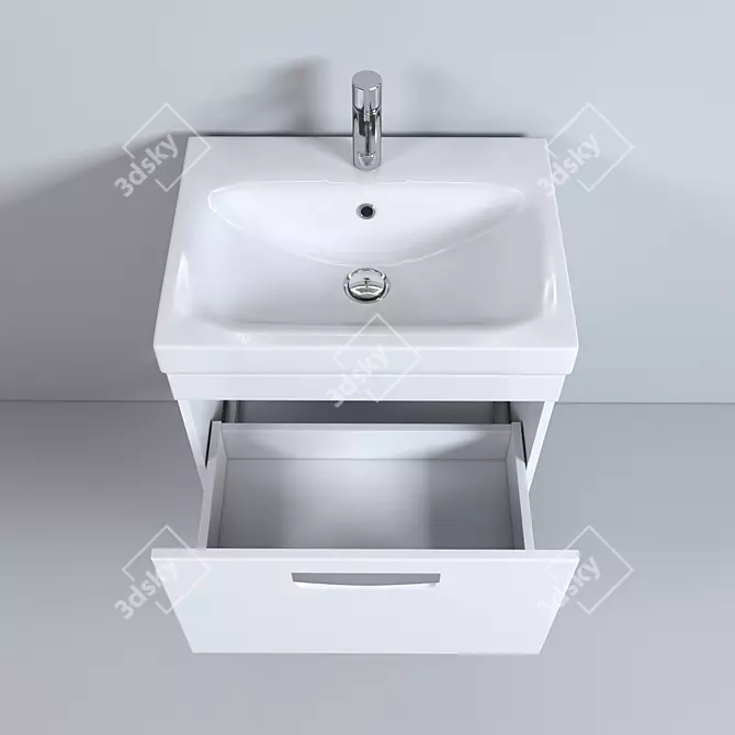 Modern White Bathroom Vanity Set 3D model image 4