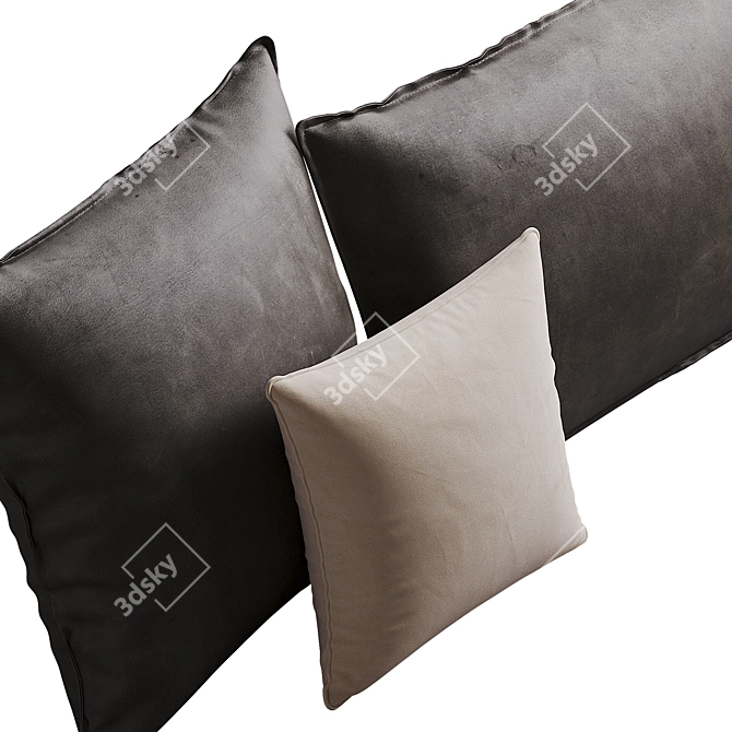 Luxury Leather Cushion Set 3D model image 4