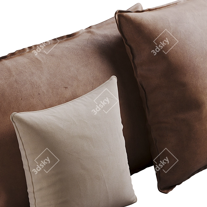 Luxury Leather Cushion Set 3D model image 5