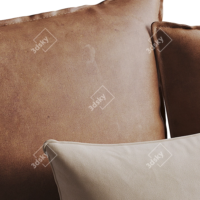 Luxury Leather Cushion Set 3D model image 6