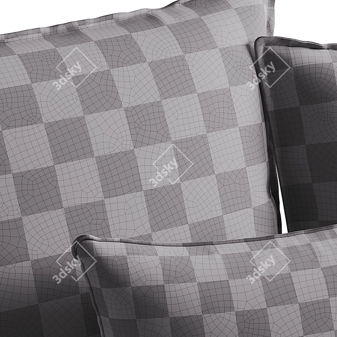 Luxury Leather Cushion Set 3D model image 7