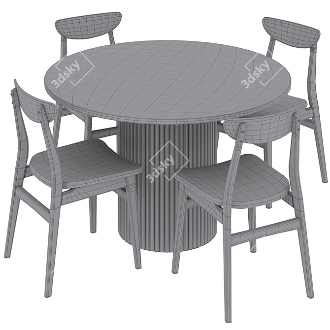 Elegant Hill Dining Table and Rodham Chair 3D model image 8