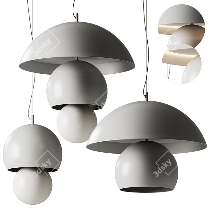 ***Aluminum Triluna LED Pendant Lamp*** 3D model image 1