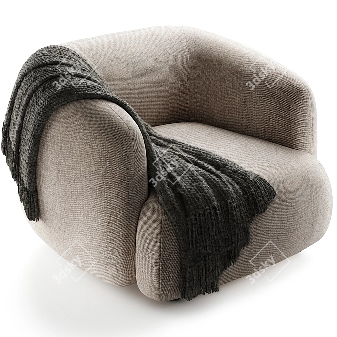 Modern Fabric Armchair Aland 3D model image 1