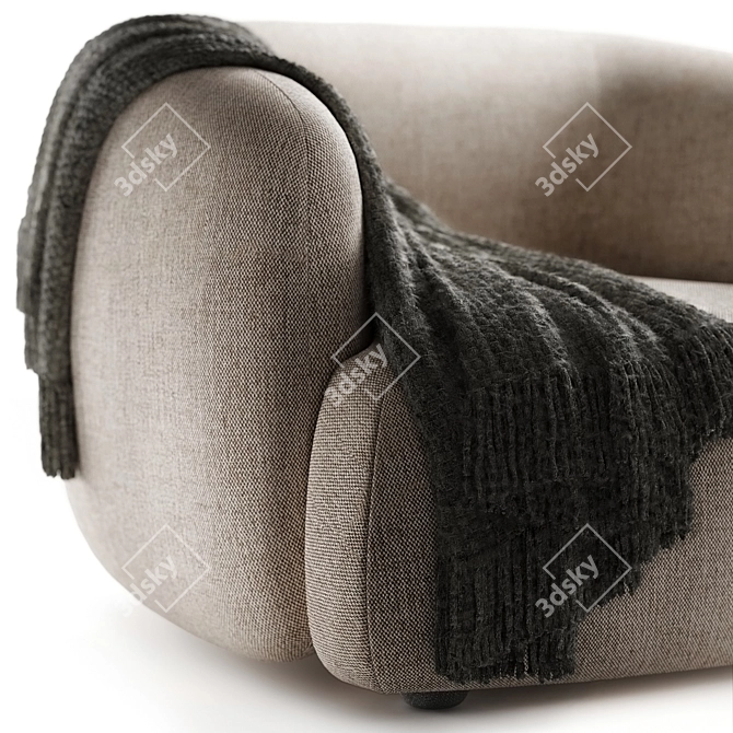 Modern Fabric Armchair Aland 3D model image 3