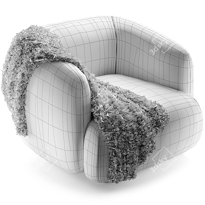 Modern Fabric Armchair Aland 3D model image 4