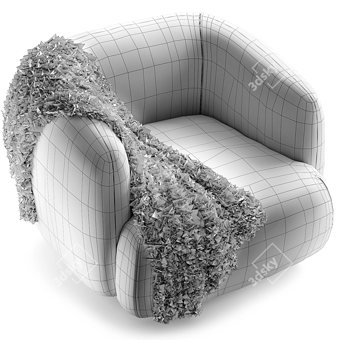 Modern Fabric Armchair Aland 3D model image 5