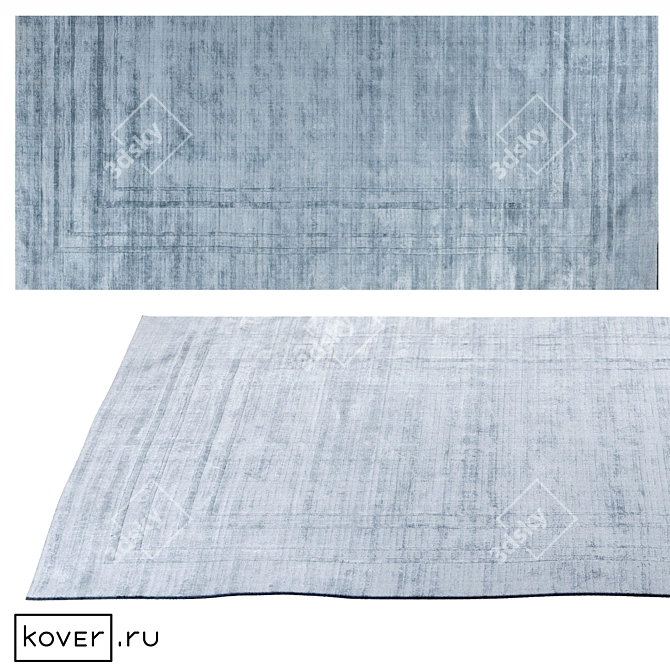 Luxury ORLAND Sky-Blue Geometric Rug 3D model image 1