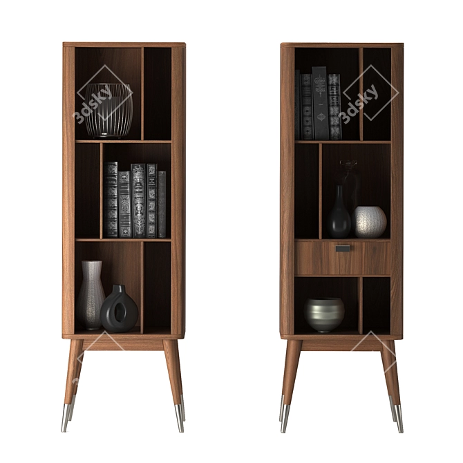 Barne Open Shelf with Décor Set 3D model image 3