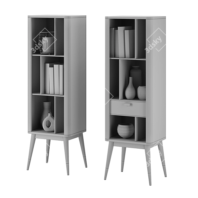 Barne Open Shelf with Décor Set 3D model image 5