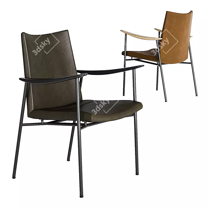 Elegant Rivage Lounge Chair 3D model image 1