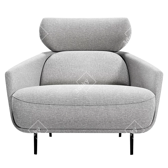 Modern Grey Armchair Gs9002 3D model image 2