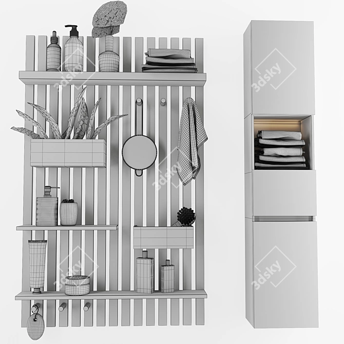  Modern Bathroom Accessory Set 3D model image 4