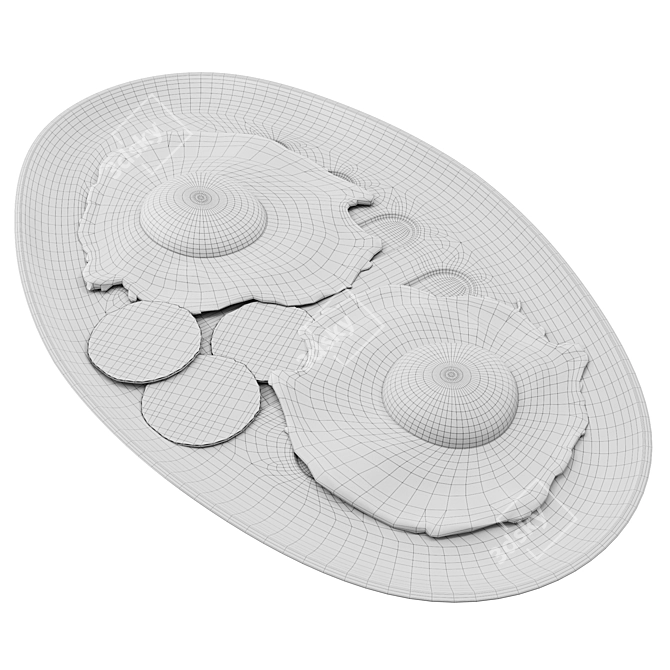 Egg Plate Set for Kitchen 3D model image 2