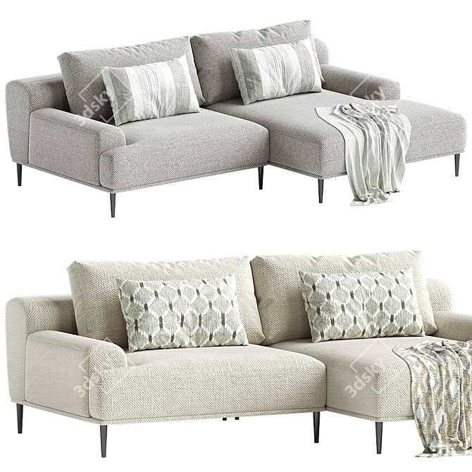 Modern Albi Right Corner Sofa 3D model image 1