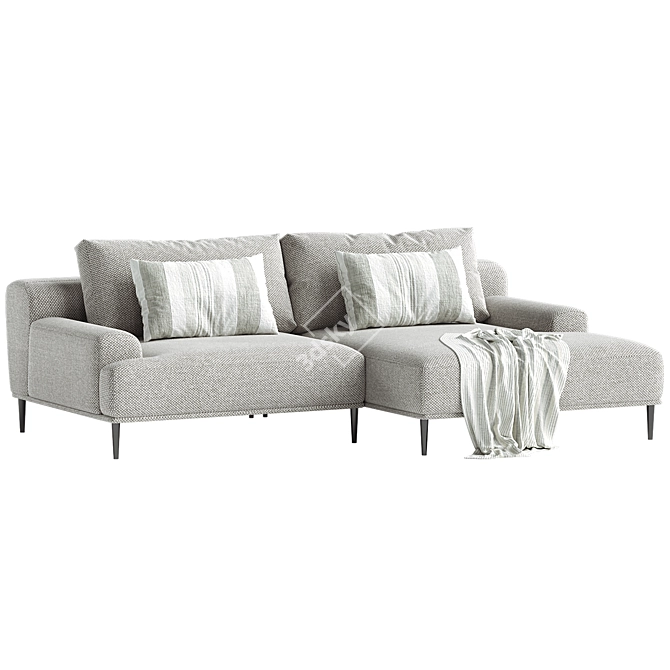 Modern Albi Right Corner Sofa 3D model image 2