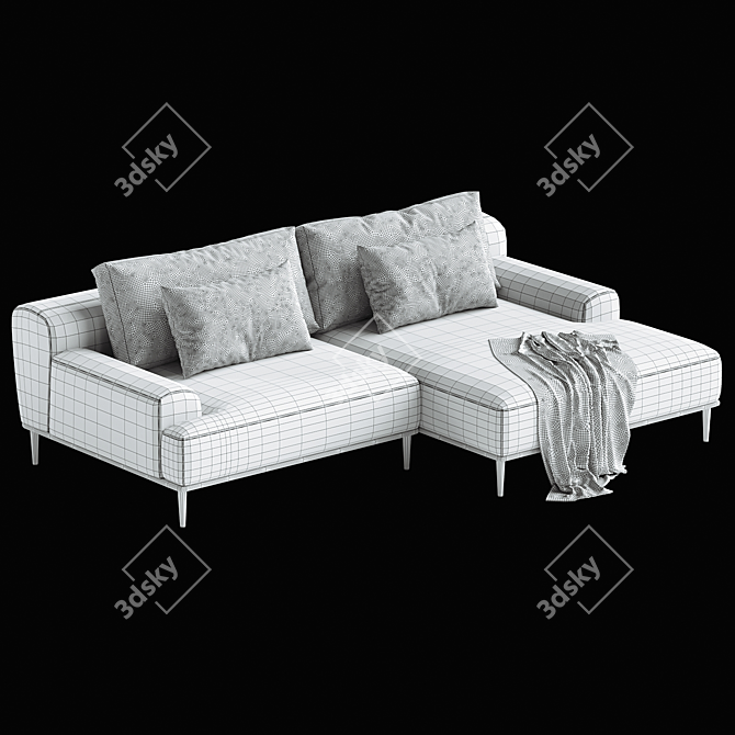 Modern Albi Right Corner Sofa 3D model image 4