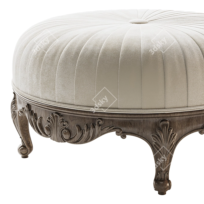 Elegant Light Round Ottoman 3D model image 2