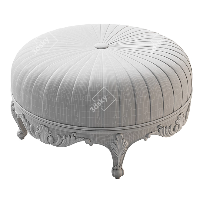 Elegant Light Round Ottoman 3D model image 6