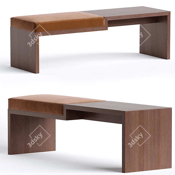 Sleek Contemporary Bench Seating 3D model image 1