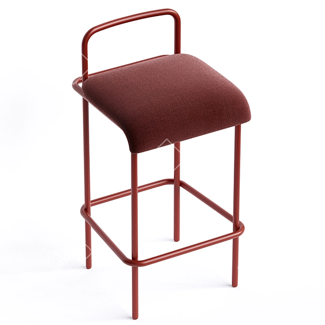 Comfy School Bar Stool 3D model image 2