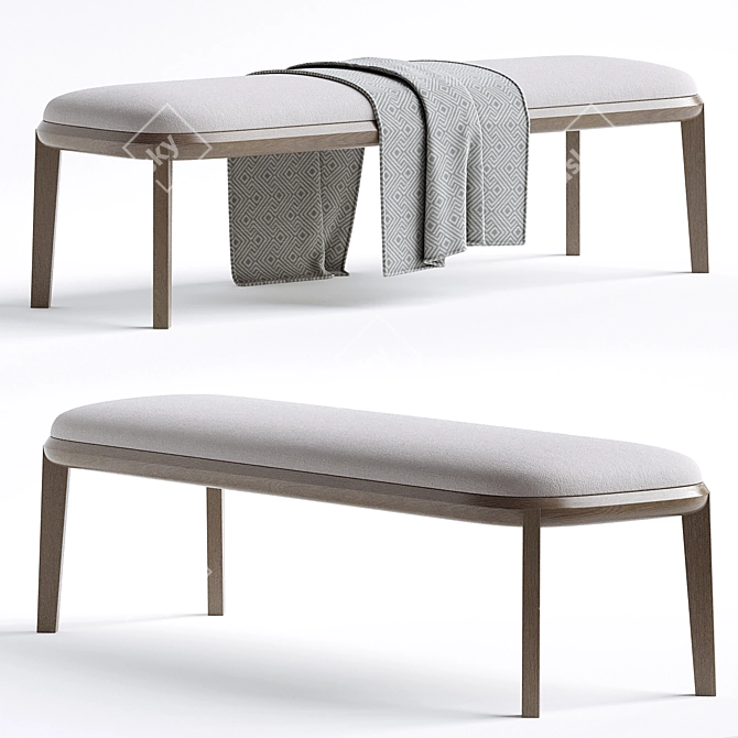 Elegant Henley Bench by Atelier 3D model image 1