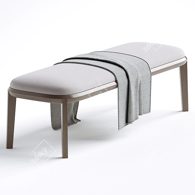 Elegant Henley Bench by Atelier 3D model image 2