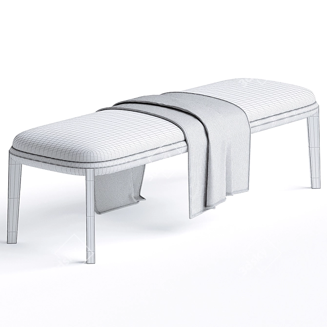 Elegant Henley Bench by Atelier 3D model image 3