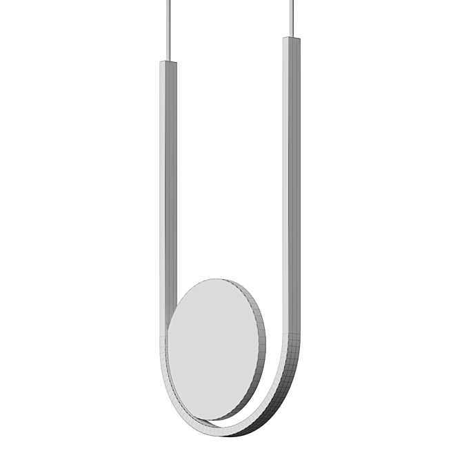 Modern Moon-Inspired LED Pendant 3D model image 4