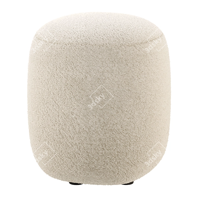 Fluffy Sweet Pouf Beige White 3D model image 8