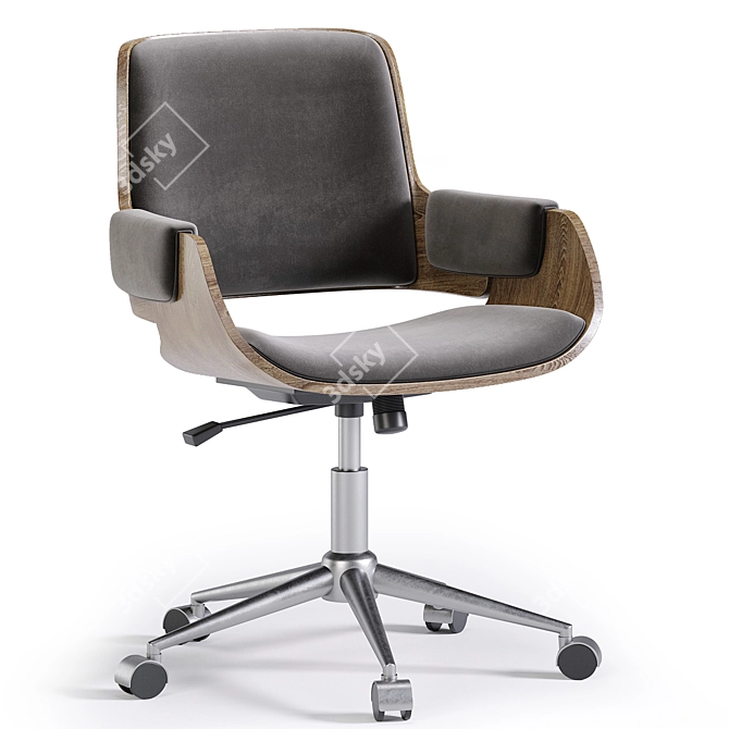 Sleek Onyx Kellan Office Chair 3D model image 4