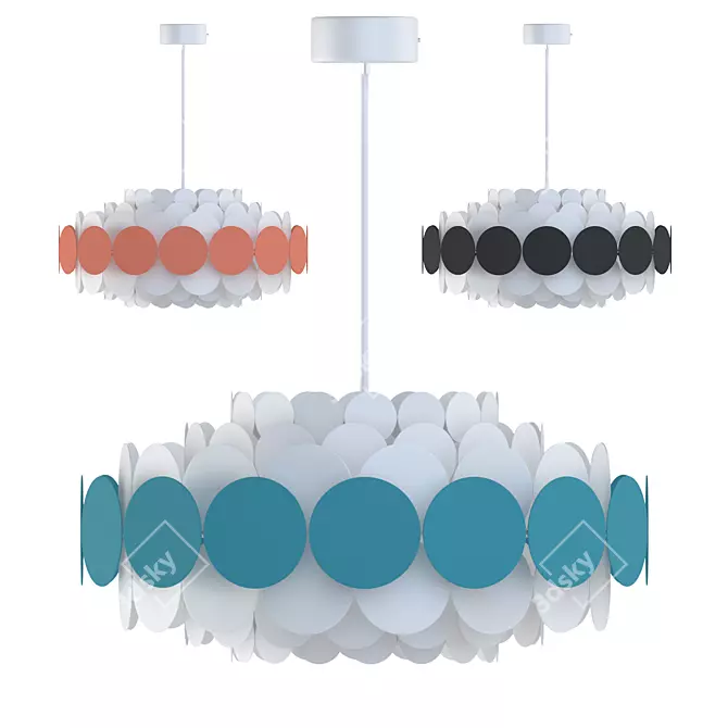 Modern Multicolor Chandelier Set 3D model image 3