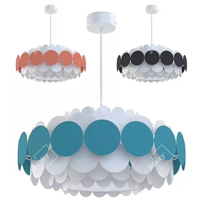 Modern Multicolor Chandelier Set 3D model image 5