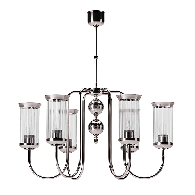 Olzano Chandelier 6-Light, Brushed Nickel 3D model image 2