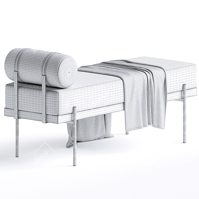 Sophisticated Michalak Upholstered Bench 3D model image 3