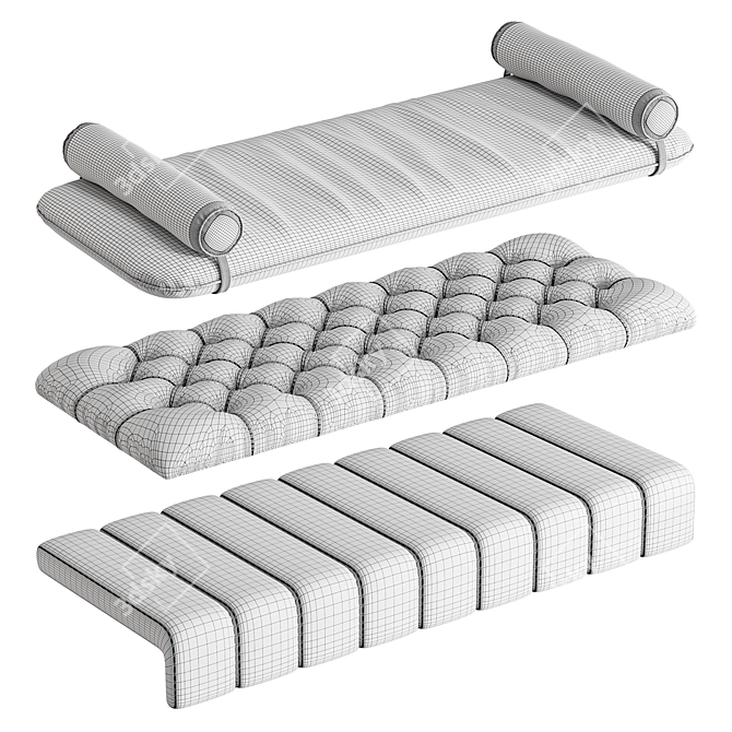 Cozy Window Seat Pillow Set 3D model image 2