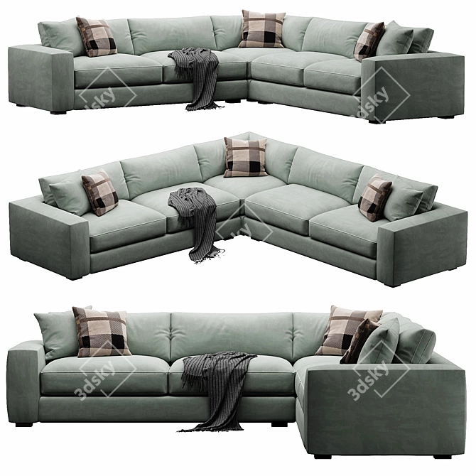 Modern Oceanside Low Deep Sectional 3D model image 3