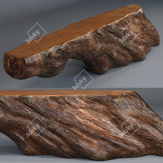 Natural Wood Table Collection 3D model image 2