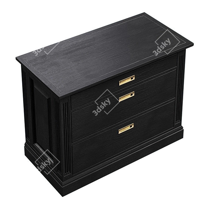 Elegant Vyzha Nightstand Oak 3D model image 4